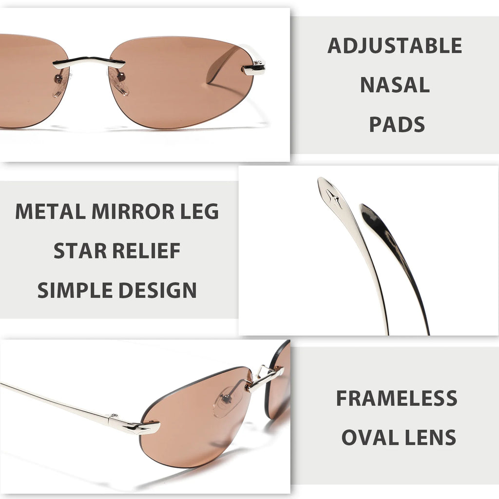 GLEN Rimless Oval Shades