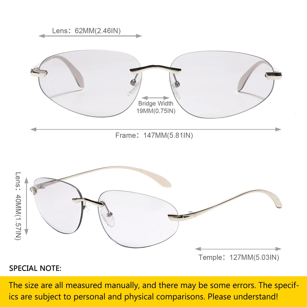 GLEN Rimless Oval Shades
