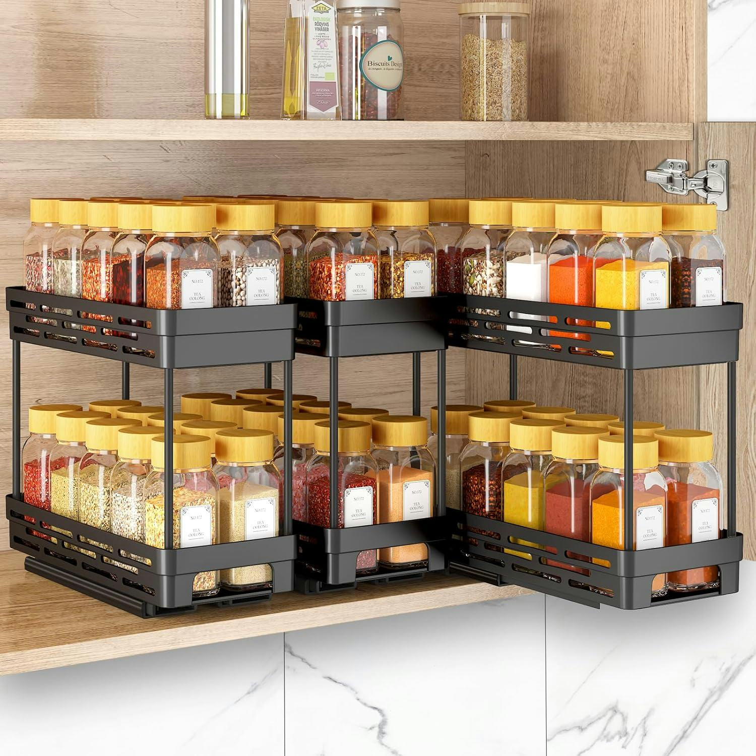 DABIGE Pull-Out Spice Organizer (Set Of 3)